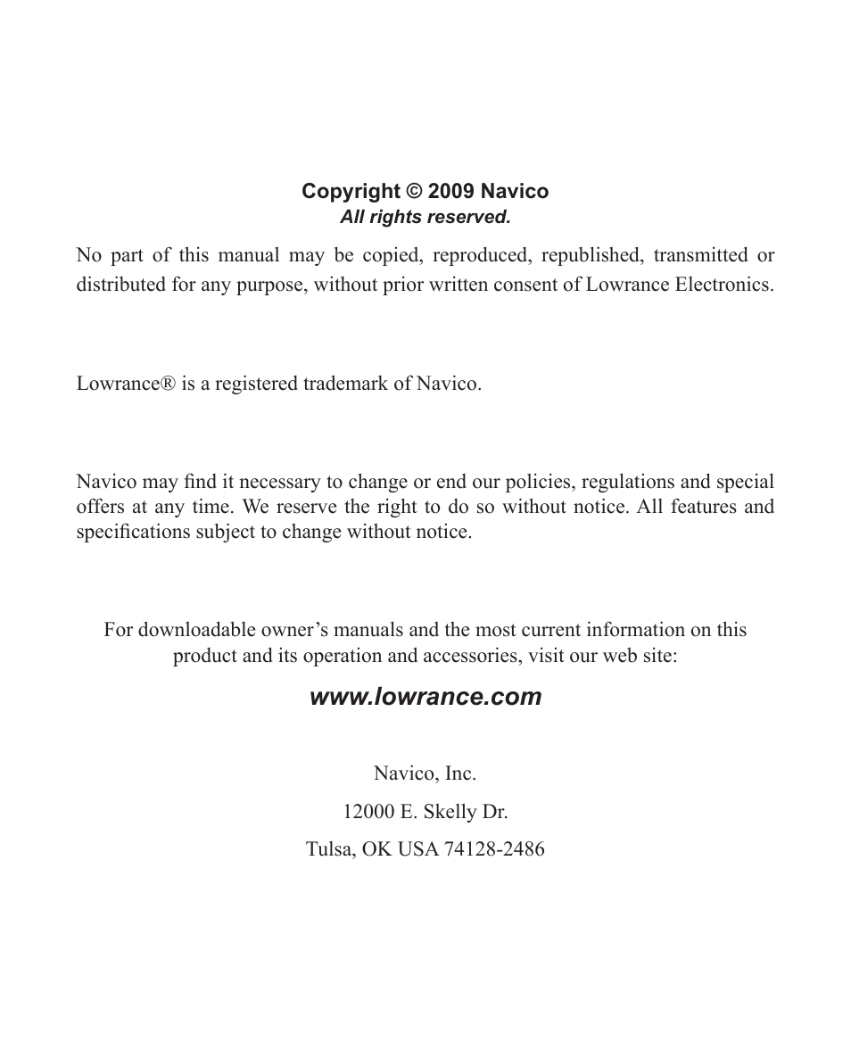 Lowrance electronic Satellite Weather Radio Module LWX-1 User Manual | Page 2 / 16