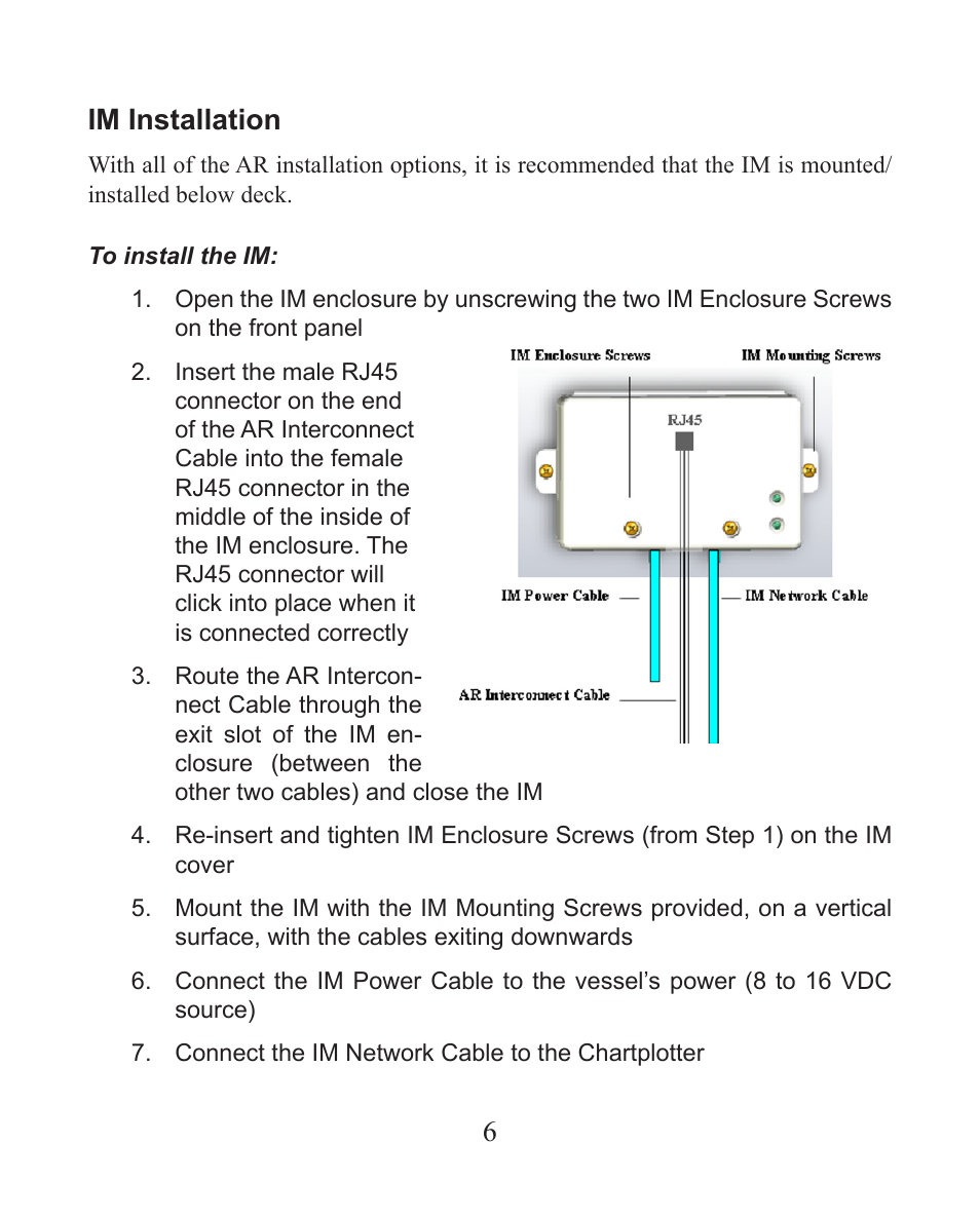 6im installation | Lowrance electronic Satellite Weather Radio Module LWX-1 User Manual | Page 8 / 16