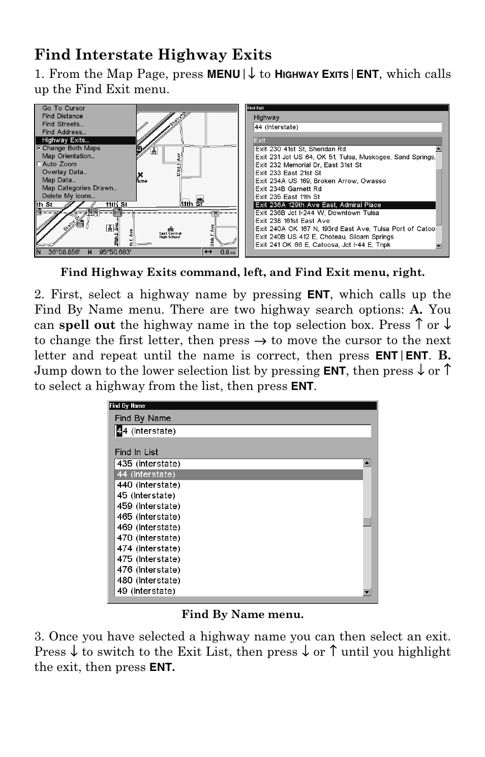 Find interstate highway exits | Lowrance electronic GlobalMap 5000C User Manual | Page 105 / 128