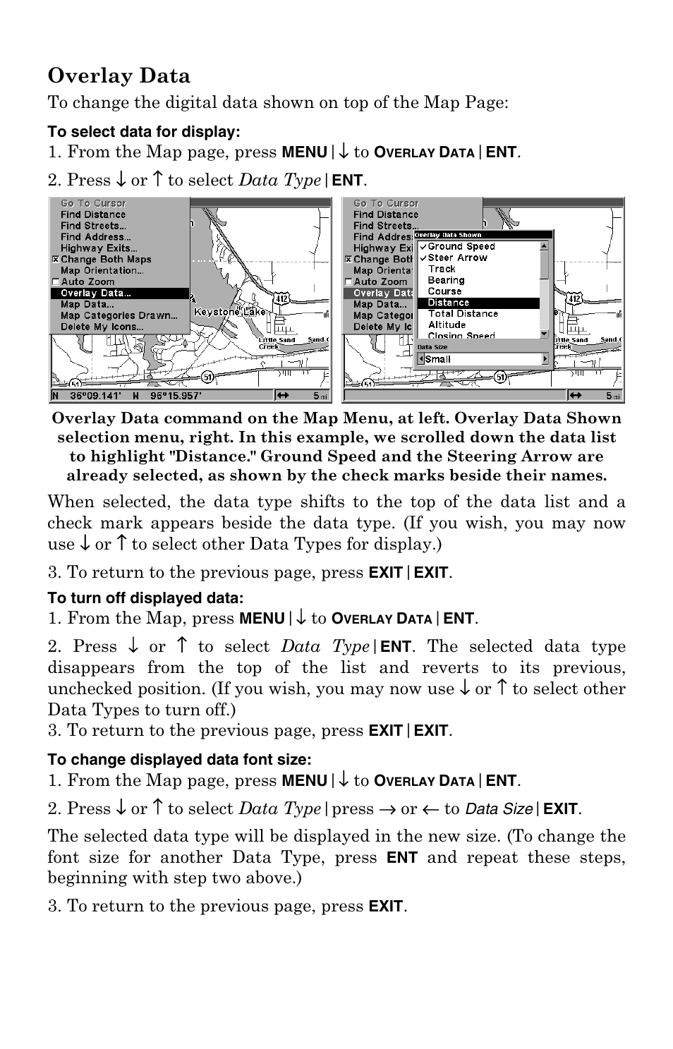 Overlay data | Lowrance electronic GlobalMap 5000C User Manual | Page 121 / 128