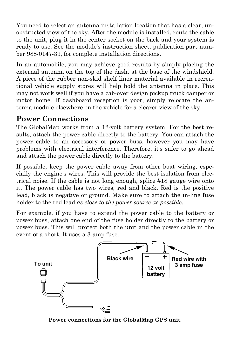 Power connections | Lowrance electronic GlobalMap 5000C User Manual | Page 18 / 128