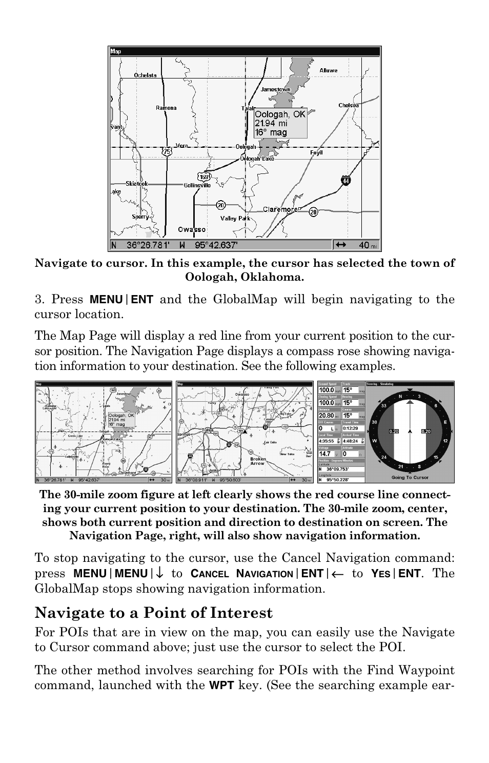 Navigate to a point of interest | Lowrance electronic GlobalMap 5000C User Manual | Page 48 / 128