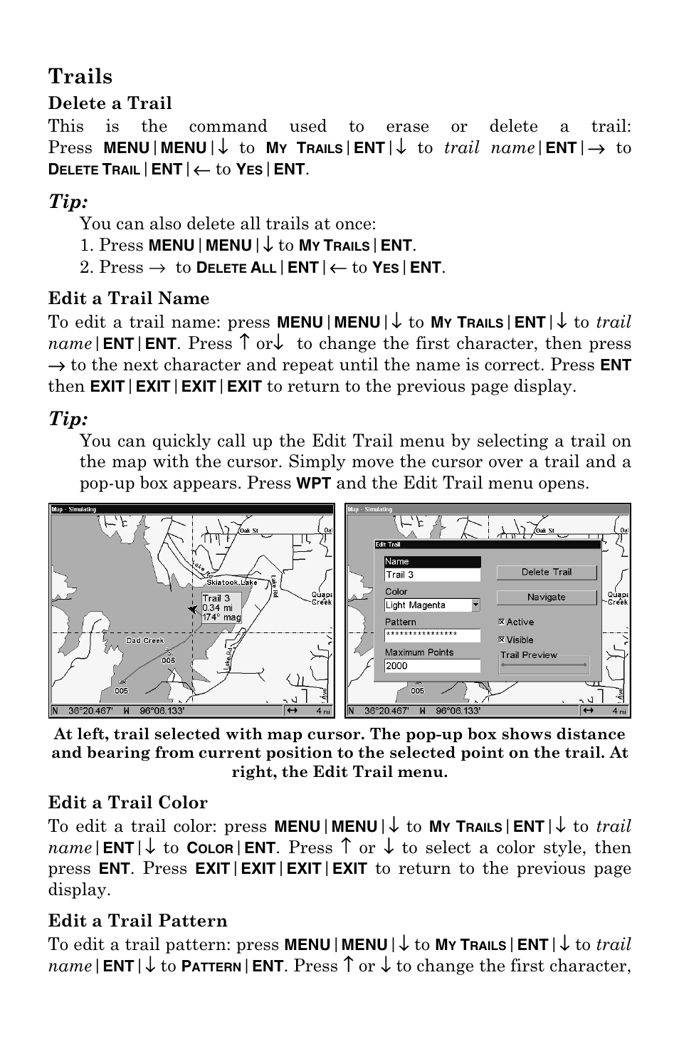 Trails | Lowrance electronic GlobalMap 5000C User Manual | Page 67 / 128