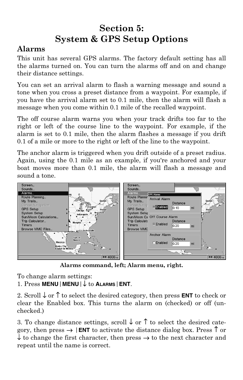 Alarms | Lowrance electronic GlobalMap 5000C User Manual | Page 71 / 128