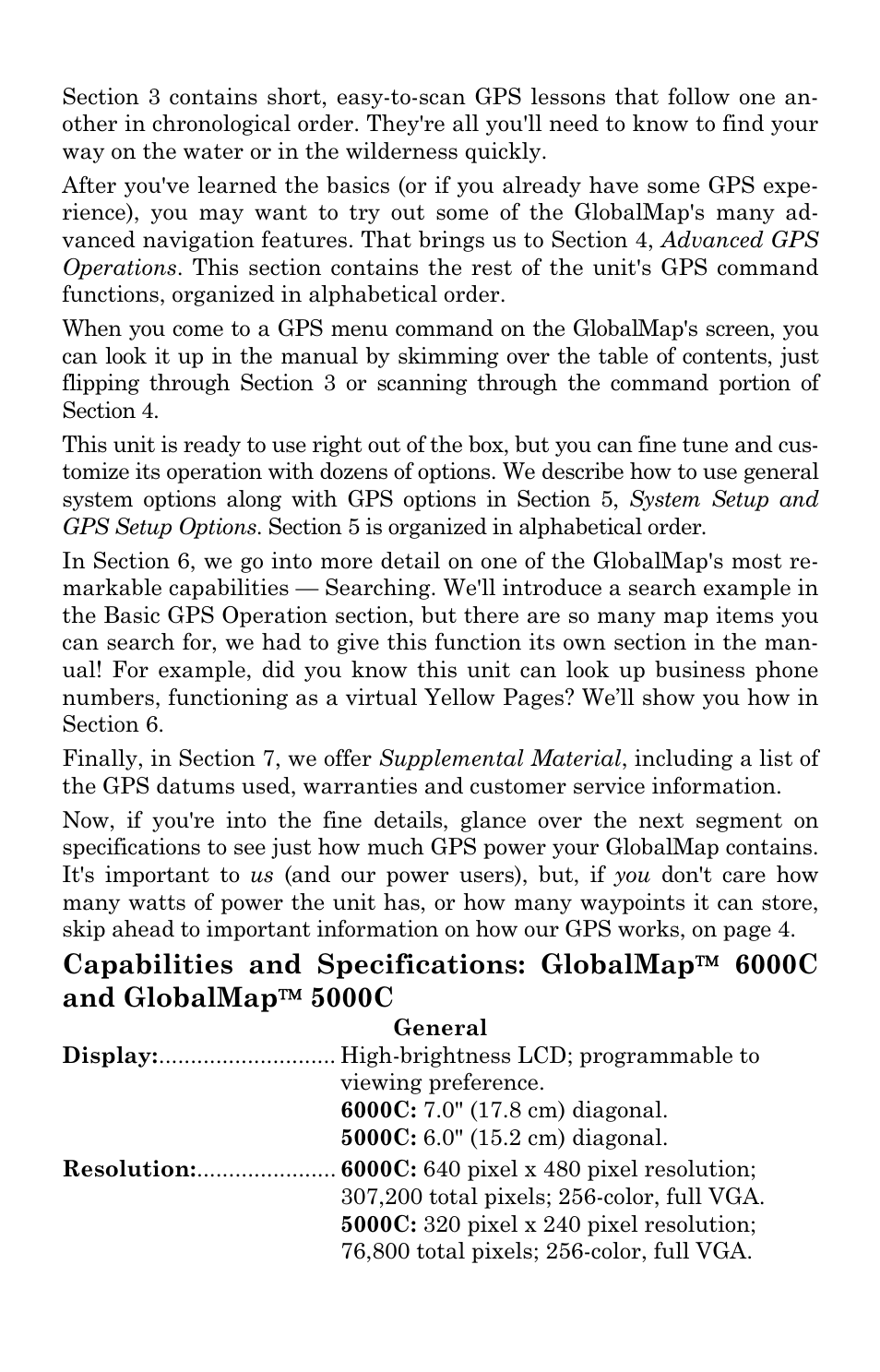 Lowrance electronic GlobalMap 5000C User Manual | Page 8 / 128