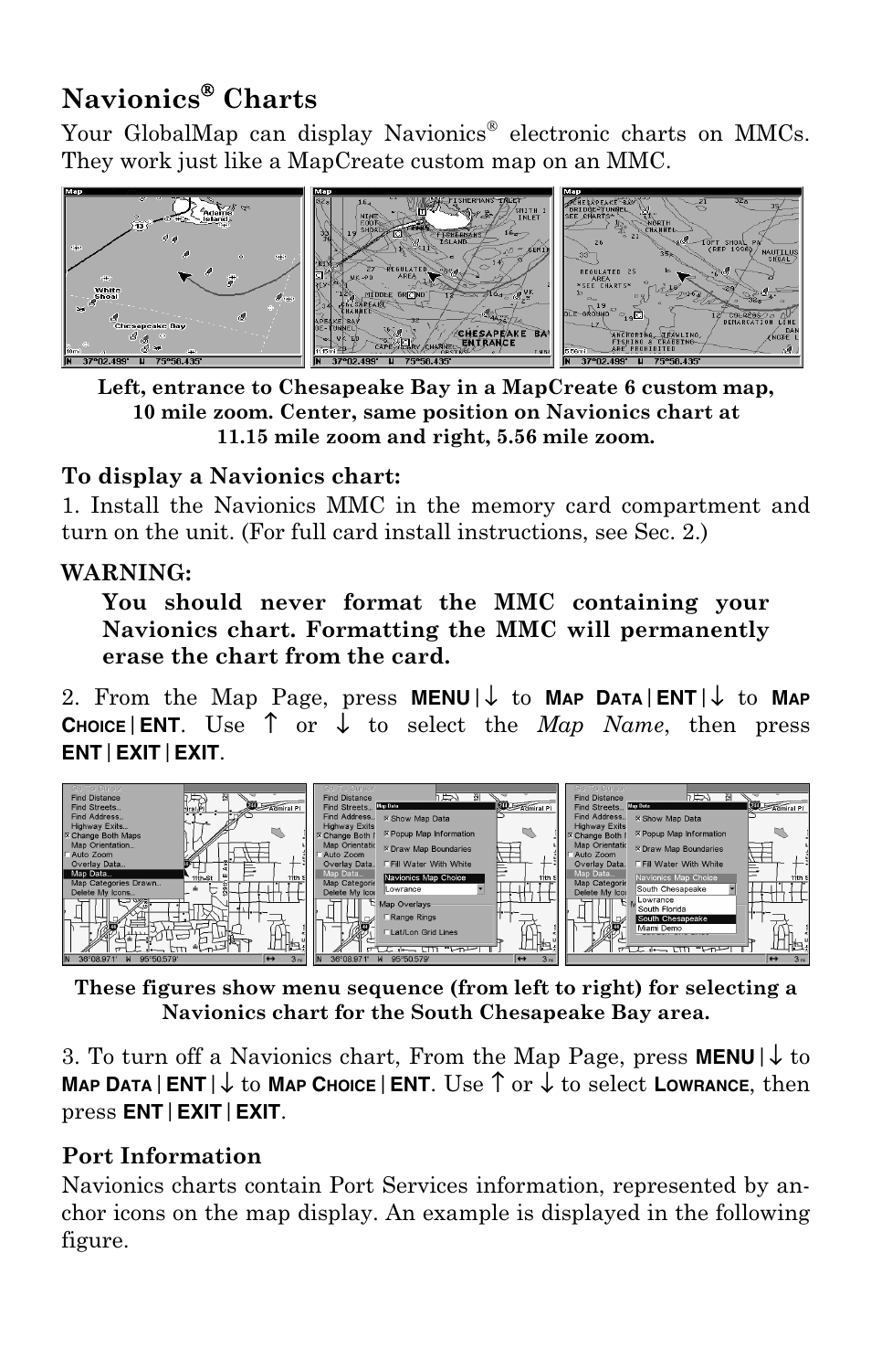 Navionics, Charts | Lowrance electronic GlobalMap 5000C User Manual | Page 85 / 128