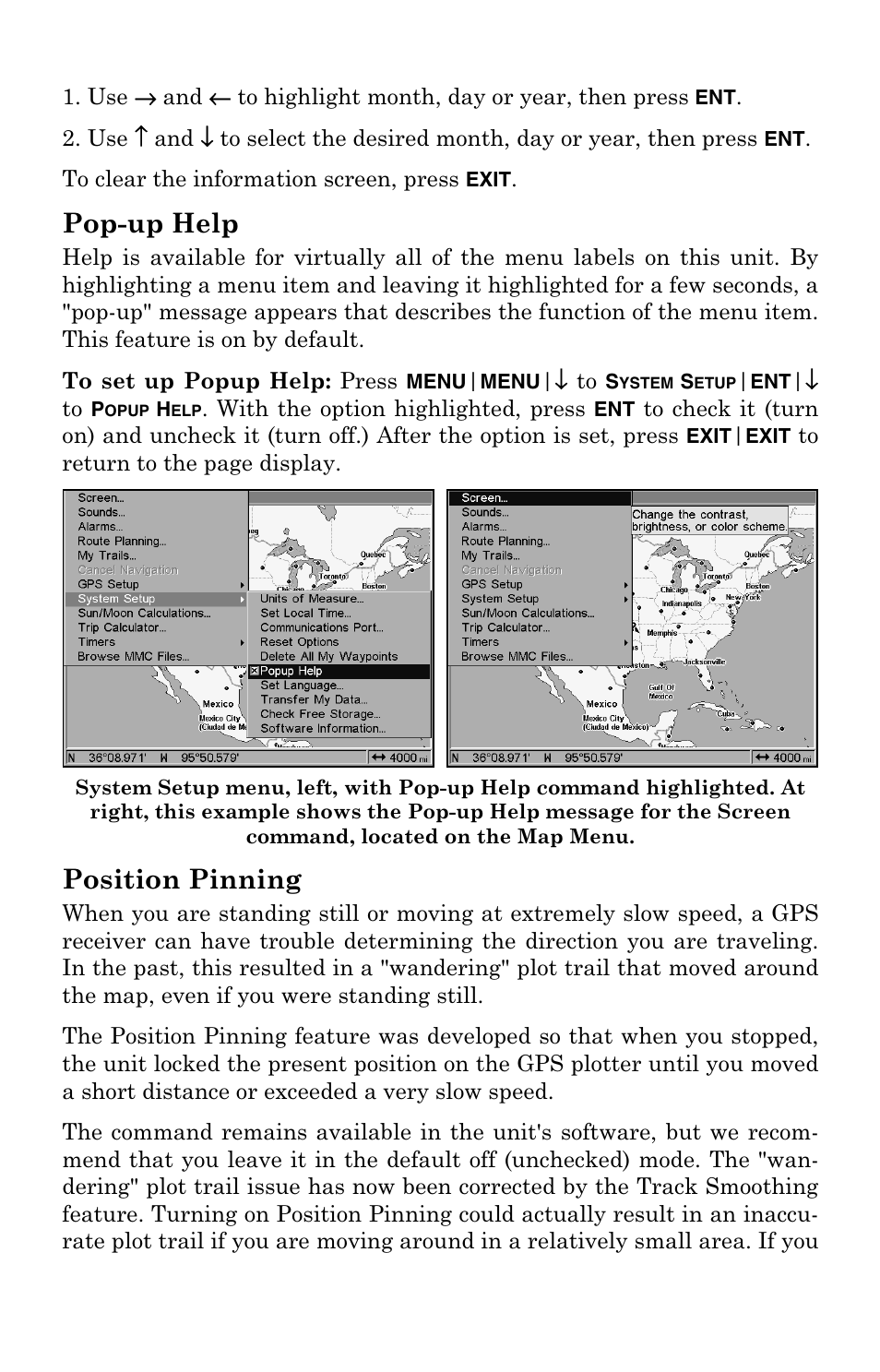 Pop-up help, Position pinning | Lowrance electronic GlobalMap 5000C User Manual | Page 90 / 128