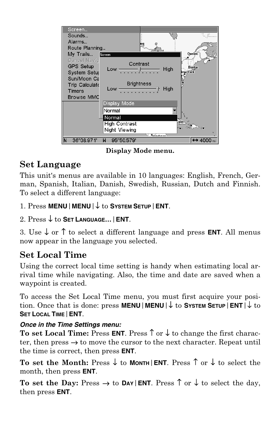 Set language, Set local time | Lowrance electronic GlobalMap 5000C User Manual | Page 93 / 128