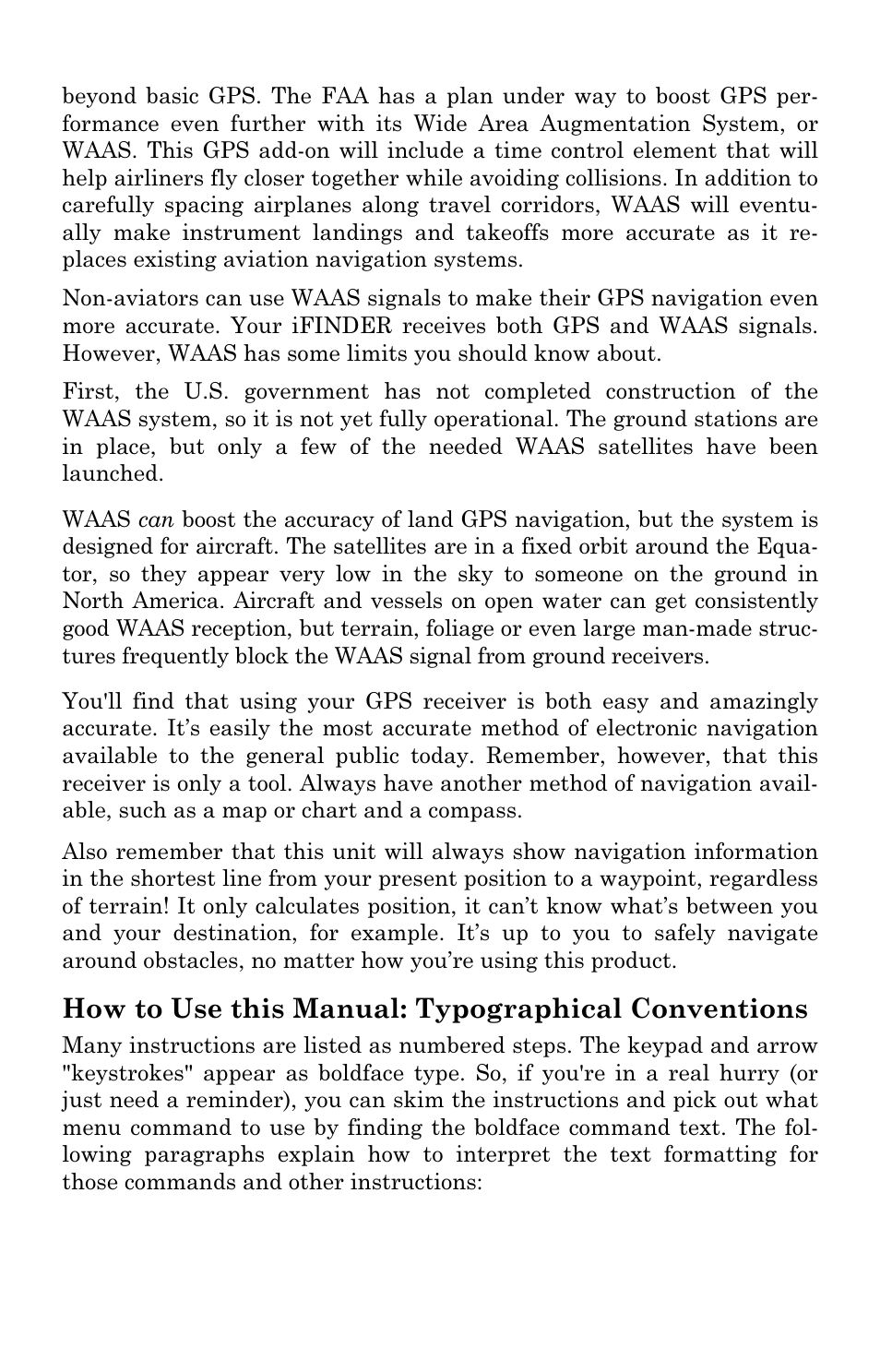 How to use this manual: typographical conventions | Lowrance electronic iFINDER GO User Manual | Page 12 / 92