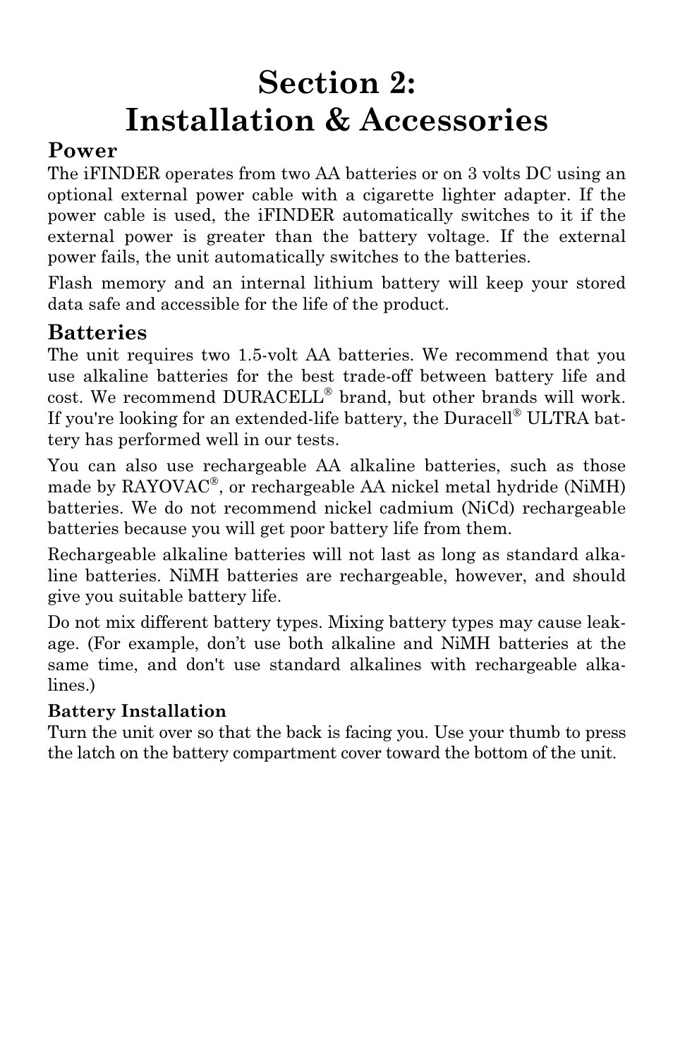 Power, Batteries | Lowrance electronic iFINDER GO User Manual | Page 15 / 92