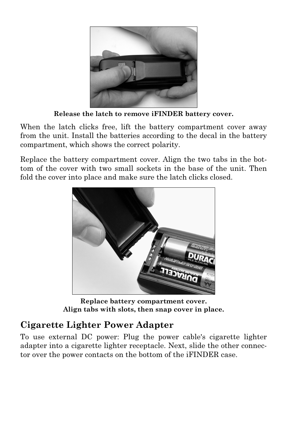 Cigarette lighter power adapter | Lowrance electronic iFINDER GO User Manual | Page 16 / 92