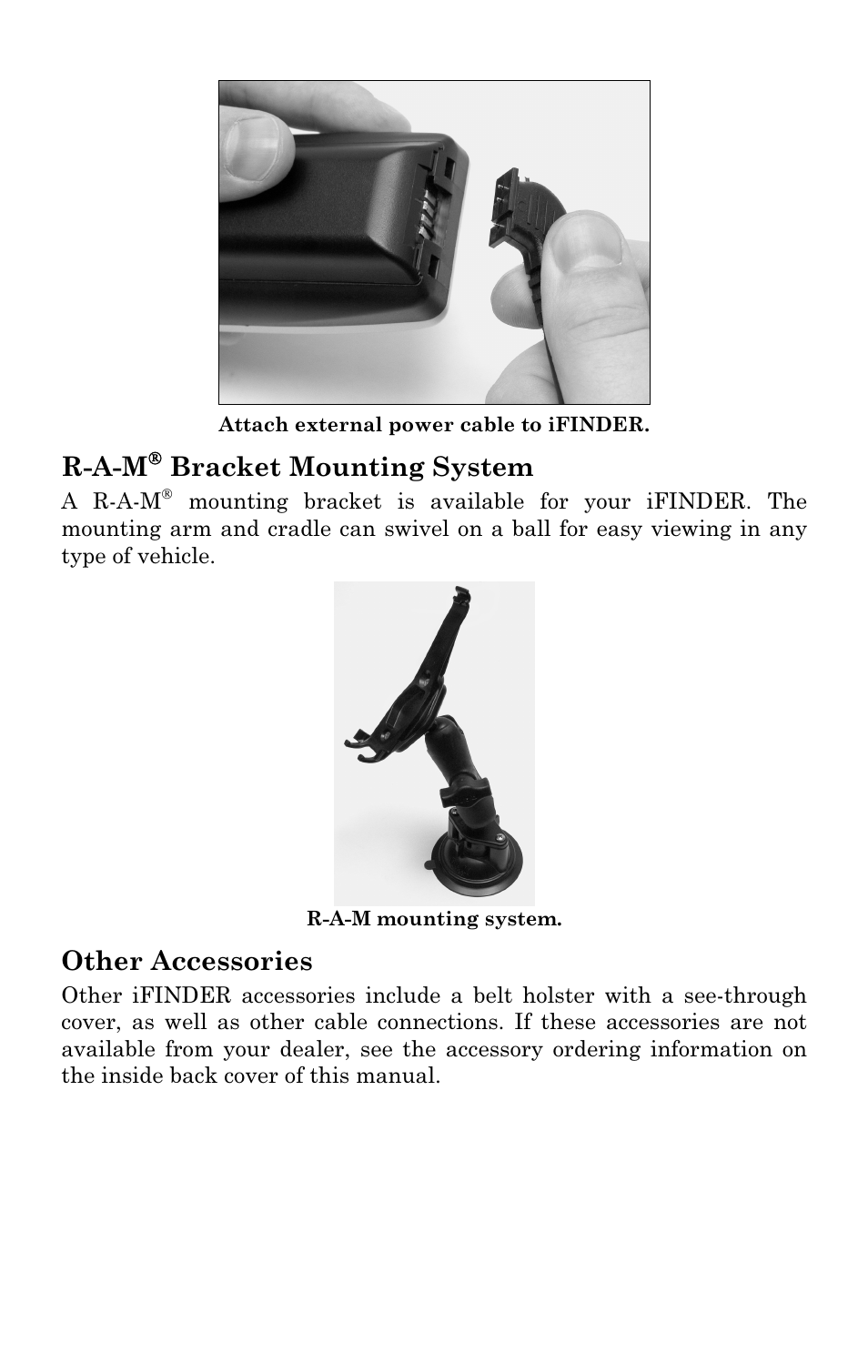 R-a-m, Bracket mounting system, Other accessories | Lowrance electronic iFINDER GO User Manual | Page 17 / 92