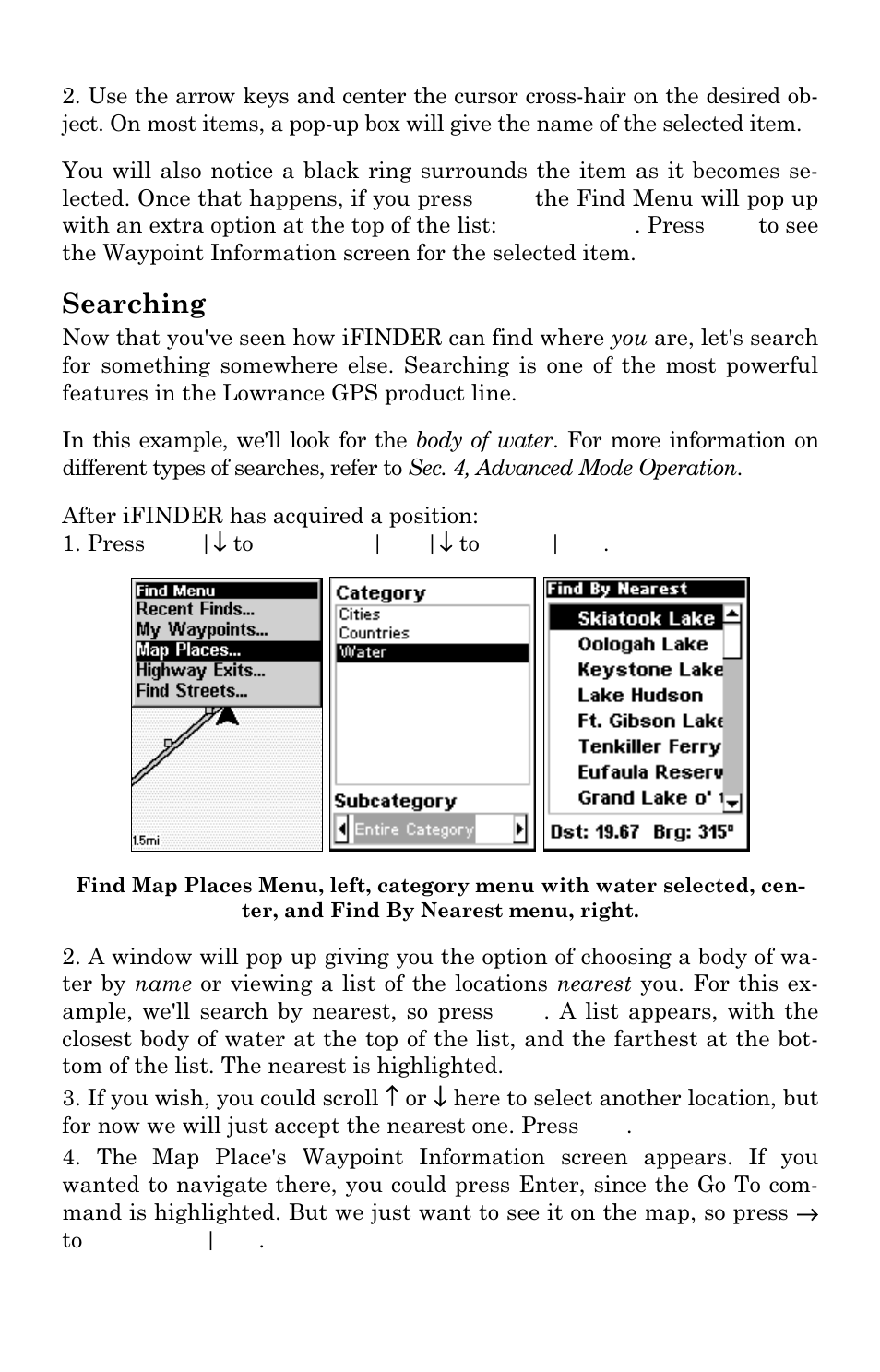 Searching | Lowrance electronic iFINDER GO User Manual | Page 28 / 92