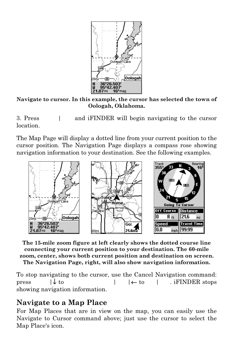 Navigate to a map place | Lowrance electronic iFINDER GO User Manual | Page 32 / 92