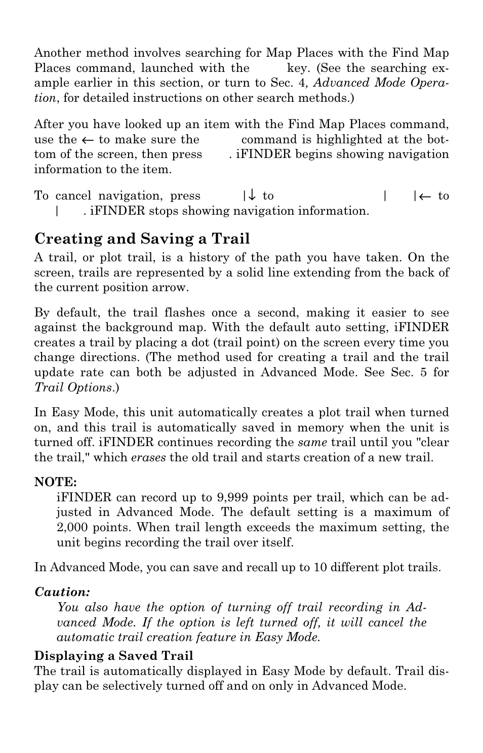 Creating and saving a trail | Lowrance electronic iFINDER GO User Manual | Page 33 / 92