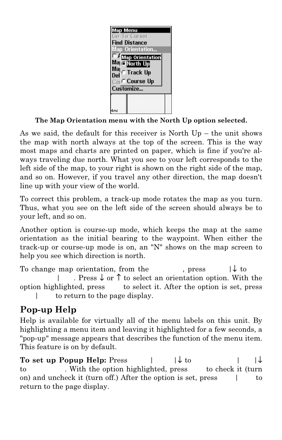 Pop-up help | Lowrance electronic iFINDER GO User Manual | Page 71 / 92