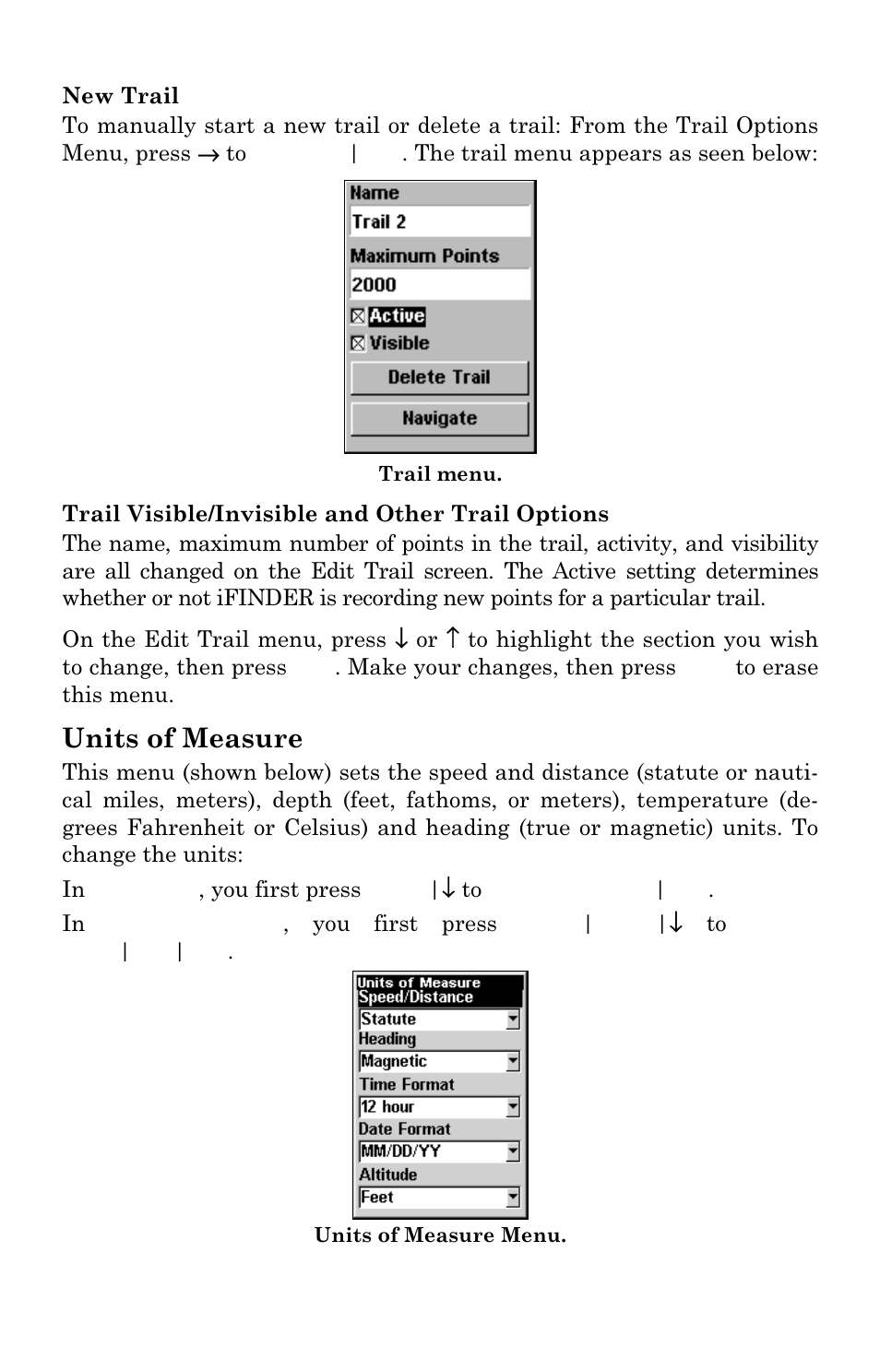 Units of measure | Lowrance electronic iFINDER GO User Manual | Page 80 / 92