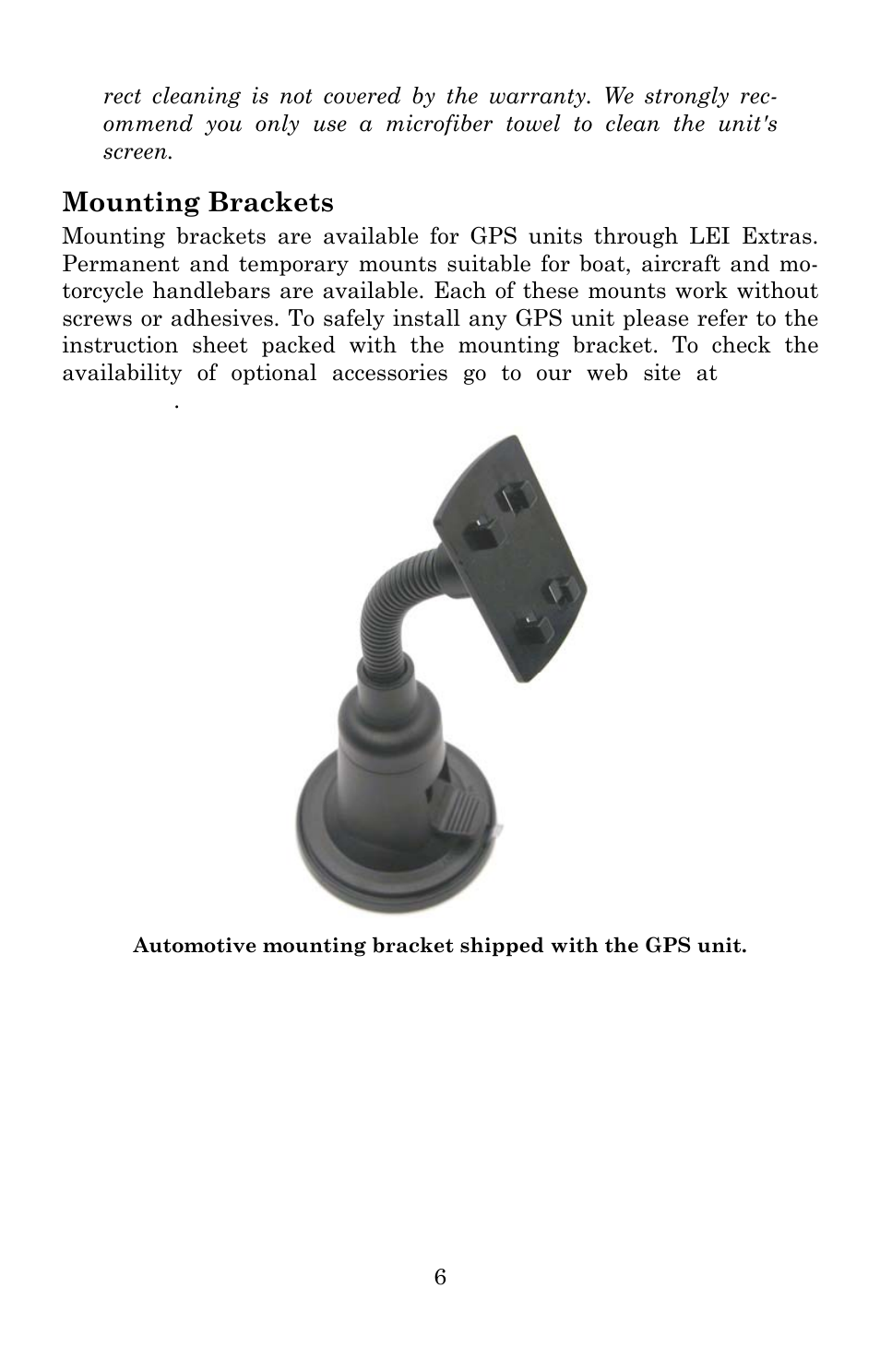 Mounting brackets | Lowrance electronic iWAY 600C User Manual | Page 12 / 92