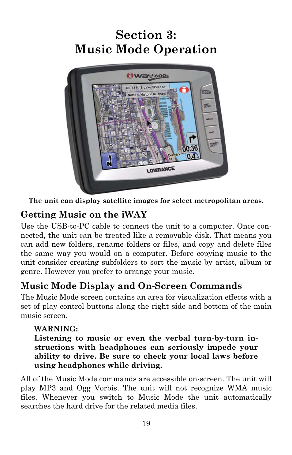 Lowrance electronic iWAY 600C User Manual | Page 25 / 92