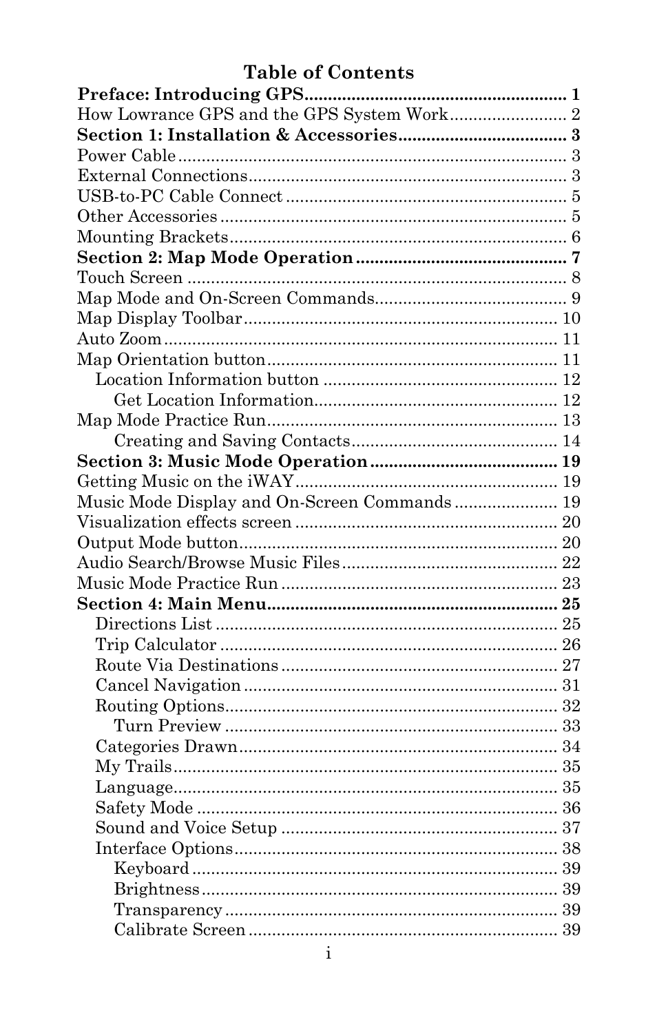 Lowrance electronic iWAY 600C User Manual | Page 3 / 92