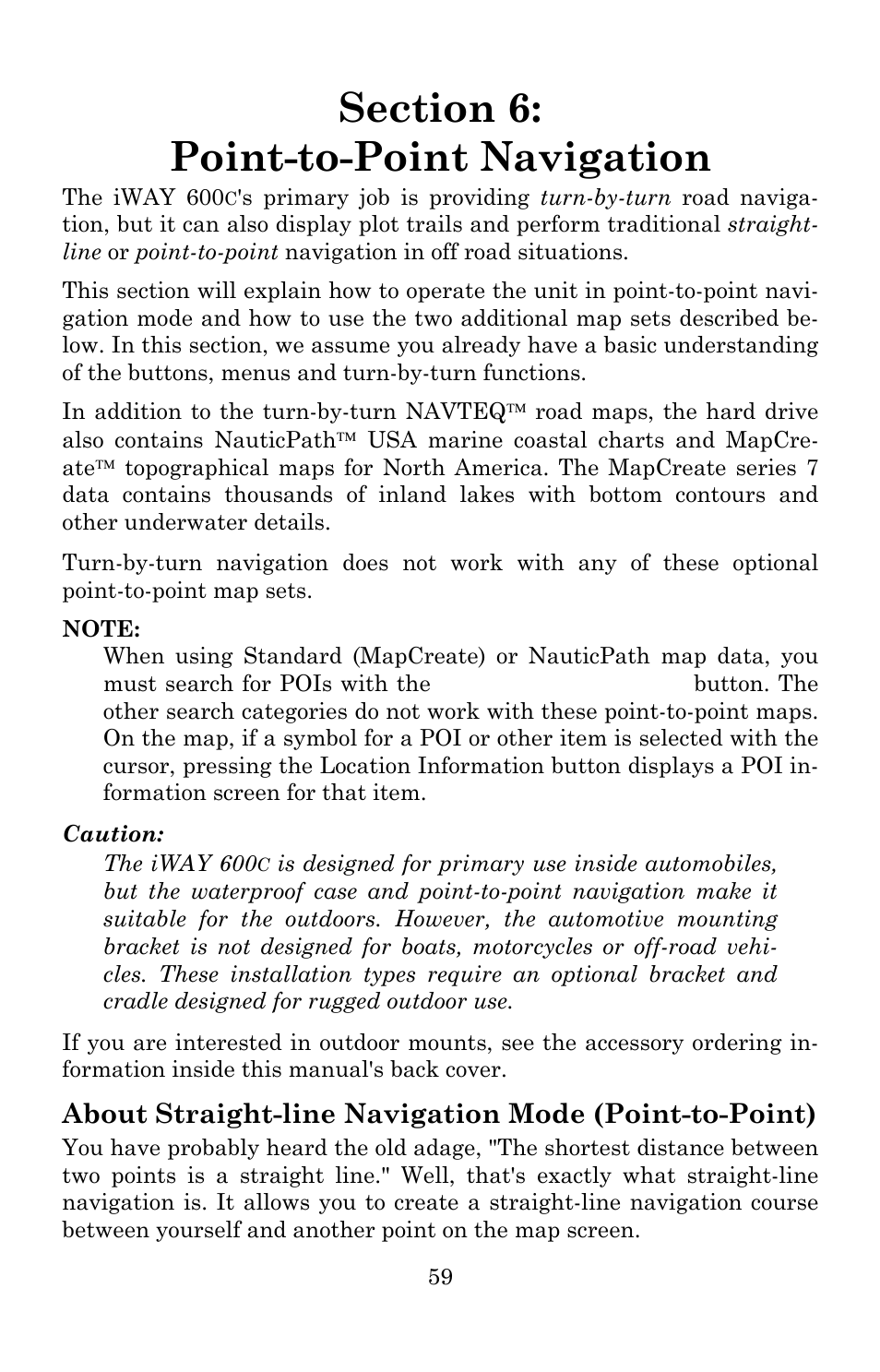 Lowrance electronic iWAY 600C User Manual | Page 65 / 92