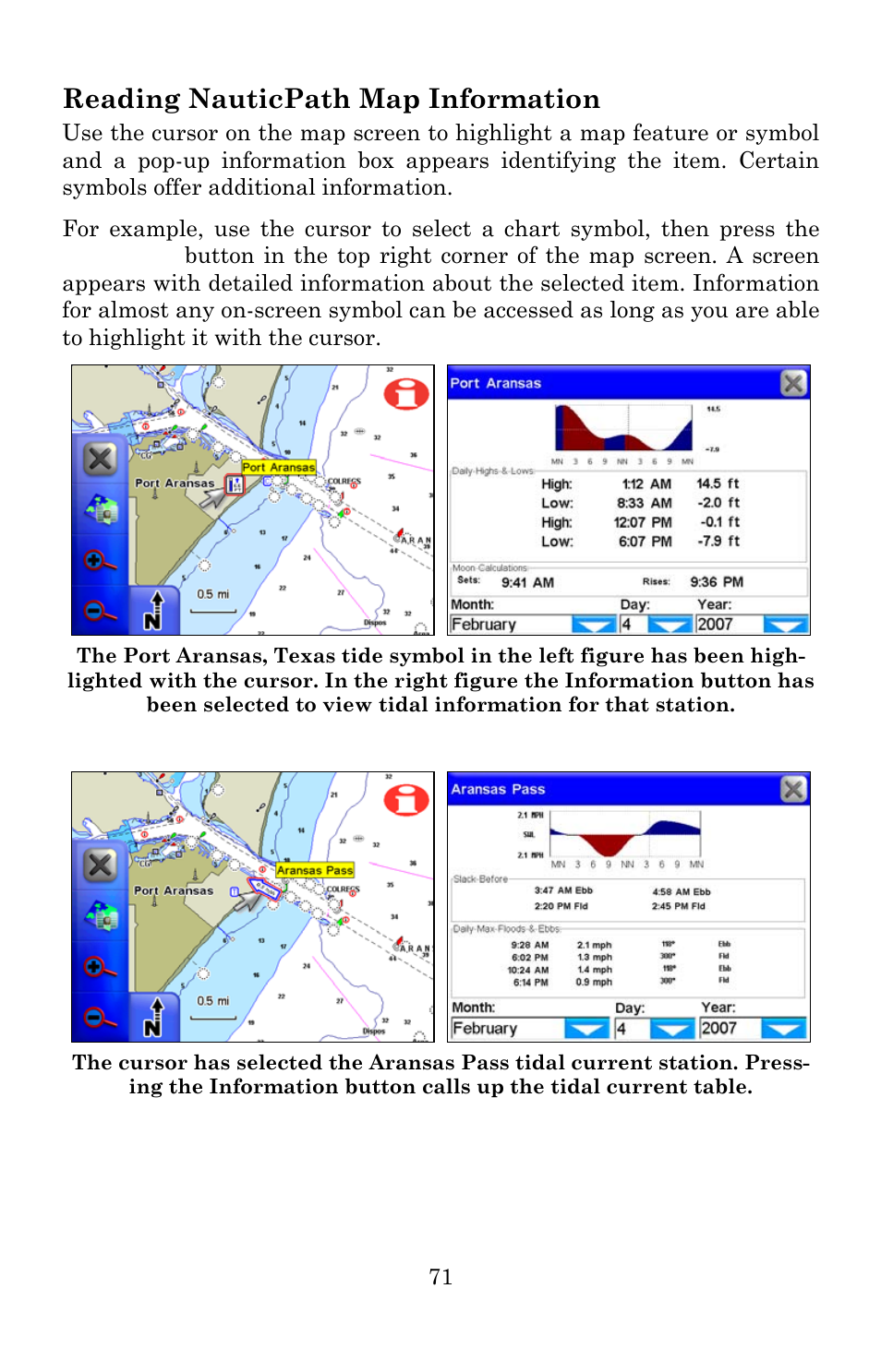 Reading nauticpath map information | Lowrance electronic iWAY 600C User Manual | Page 77 / 92