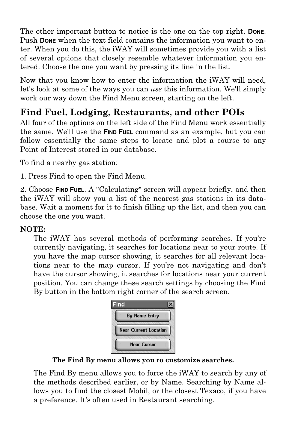 Find fuel, lodging, restaurants, and other pois | Lowrance electronic IWAY 500C User Manual | Page 57 / 80