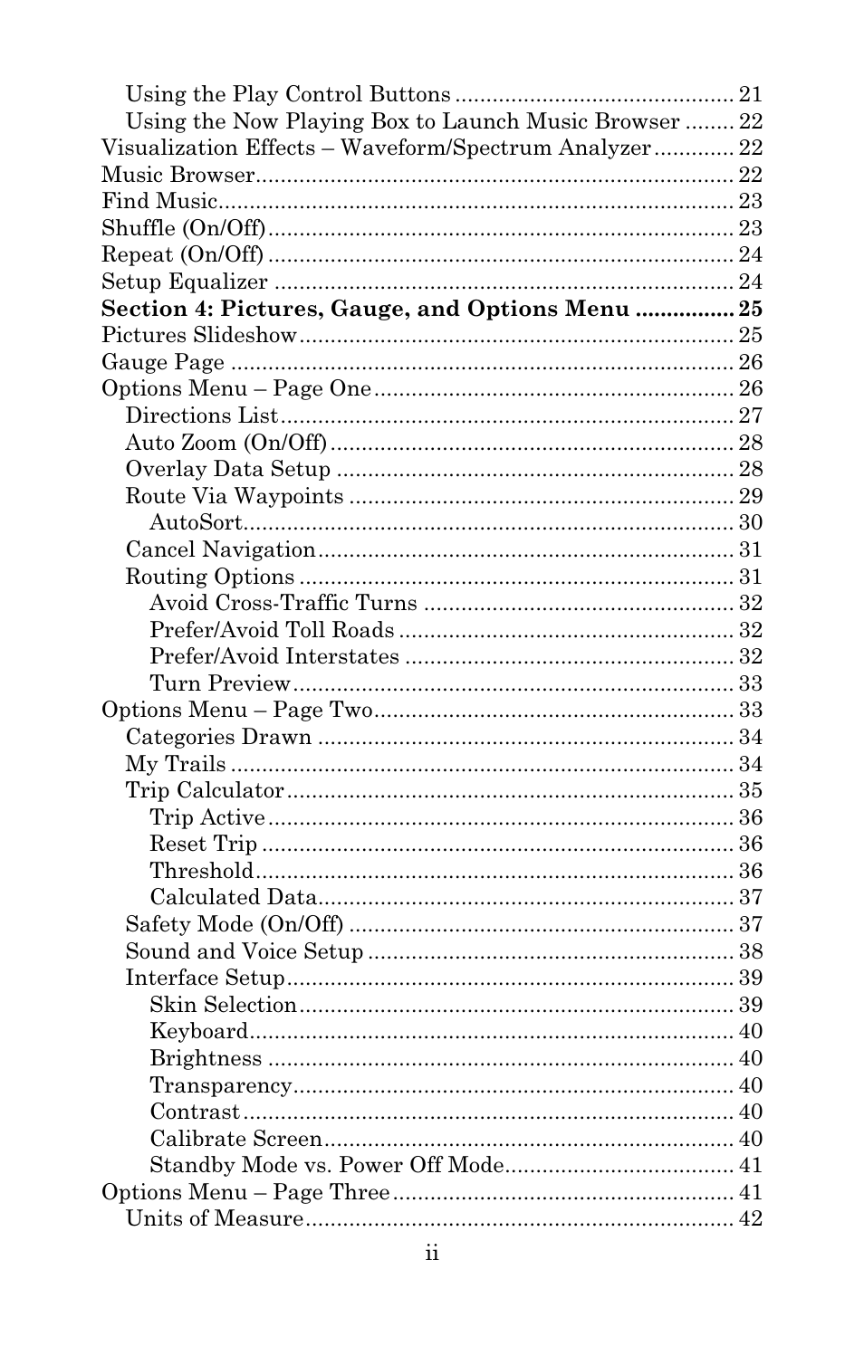 Lowrance electronic iWAY 350C User Manual | Page 4 / 76