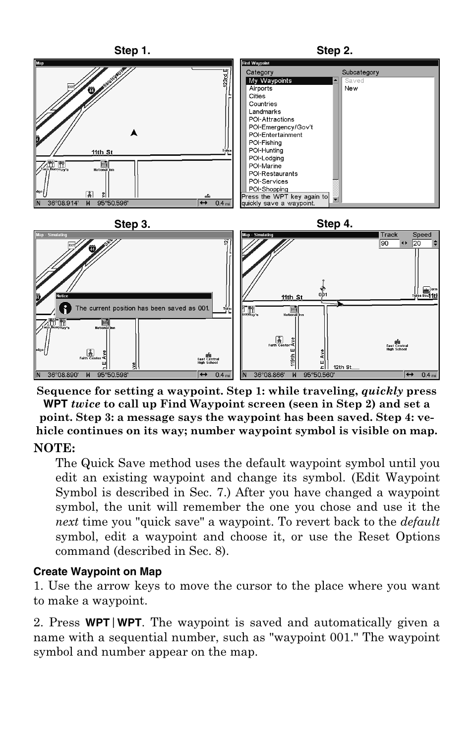 Create waypoint on map | Lowrance electronic LCX-104C User Manual | Page 116 / 200