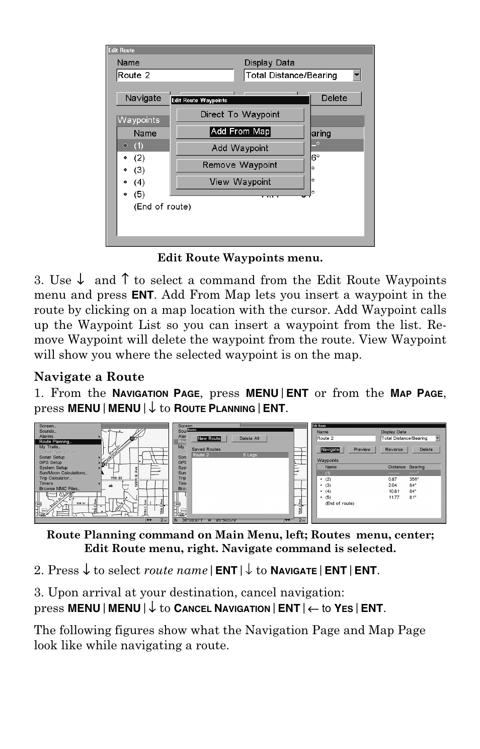 Navigate a route | Lowrance electronic LCX-104C User Manual | Page 137 / 200