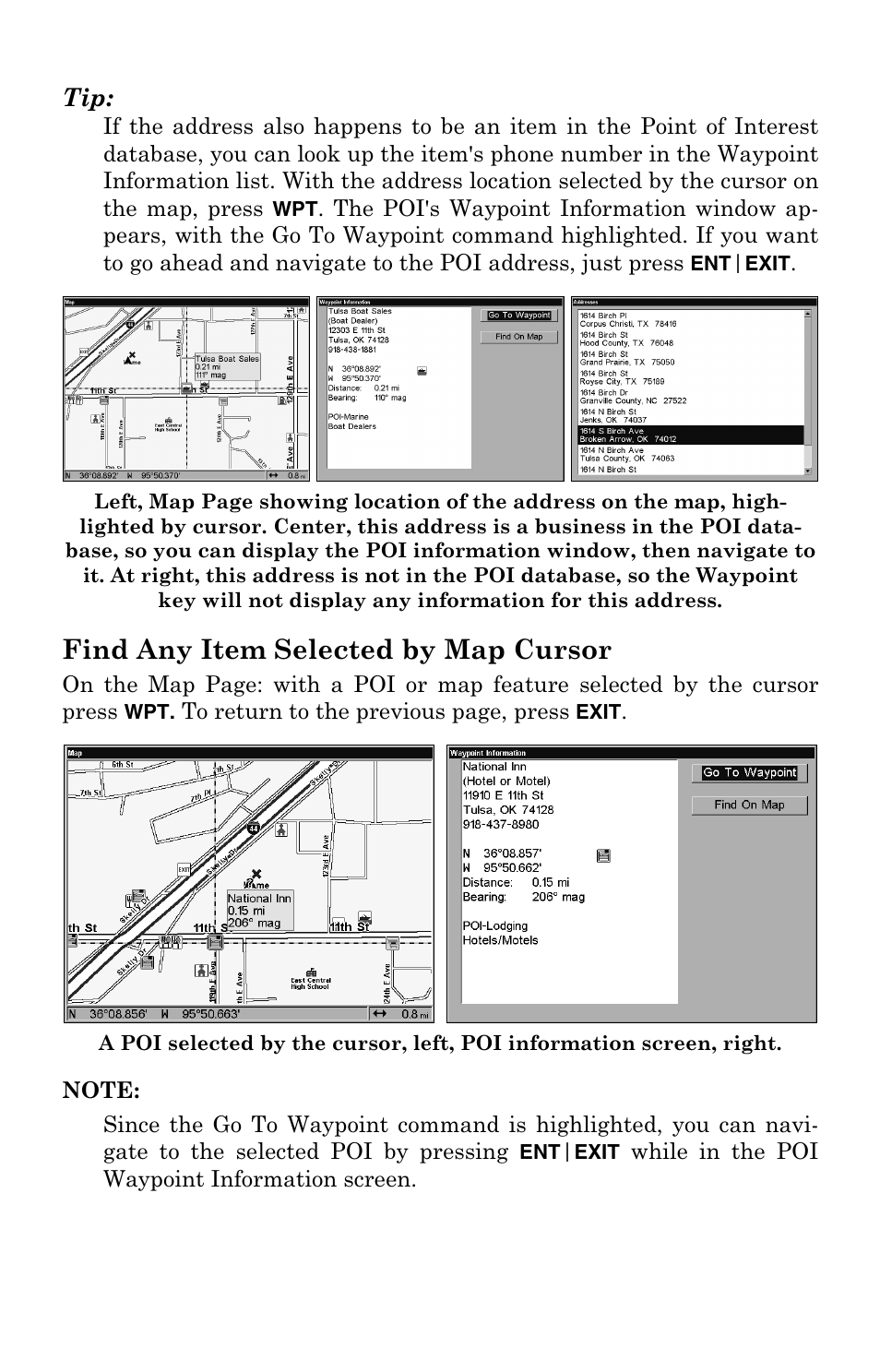 Find any item selected by map cursor | Lowrance electronic LCX-104C User Manual | Page 178 / 200