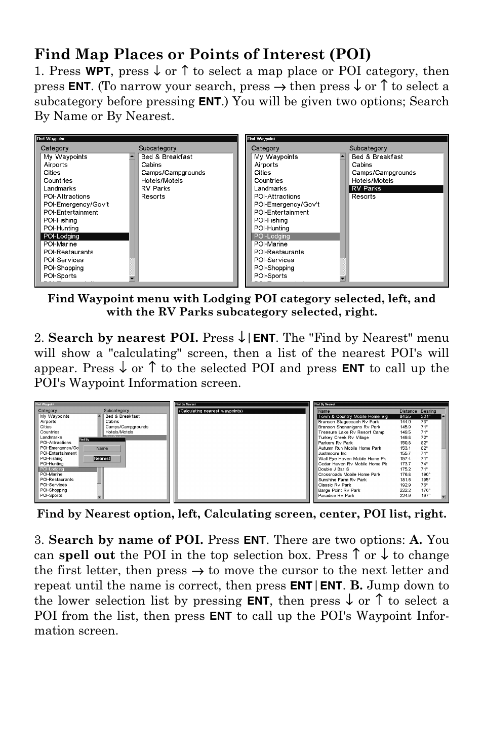 Find map places or points of interest (poi) | Lowrance electronic LCX-104C User Manual | Page 181 / 200