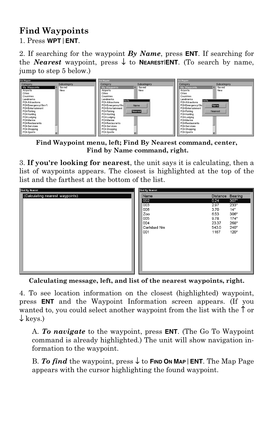Find waypoints | Lowrance electronic LCX-104C User Manual | Page 186 / 200
