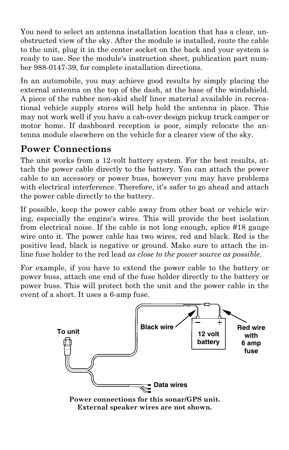 Power connections | Lowrance electronic LCX-104C User Manual | Page 38 / 200