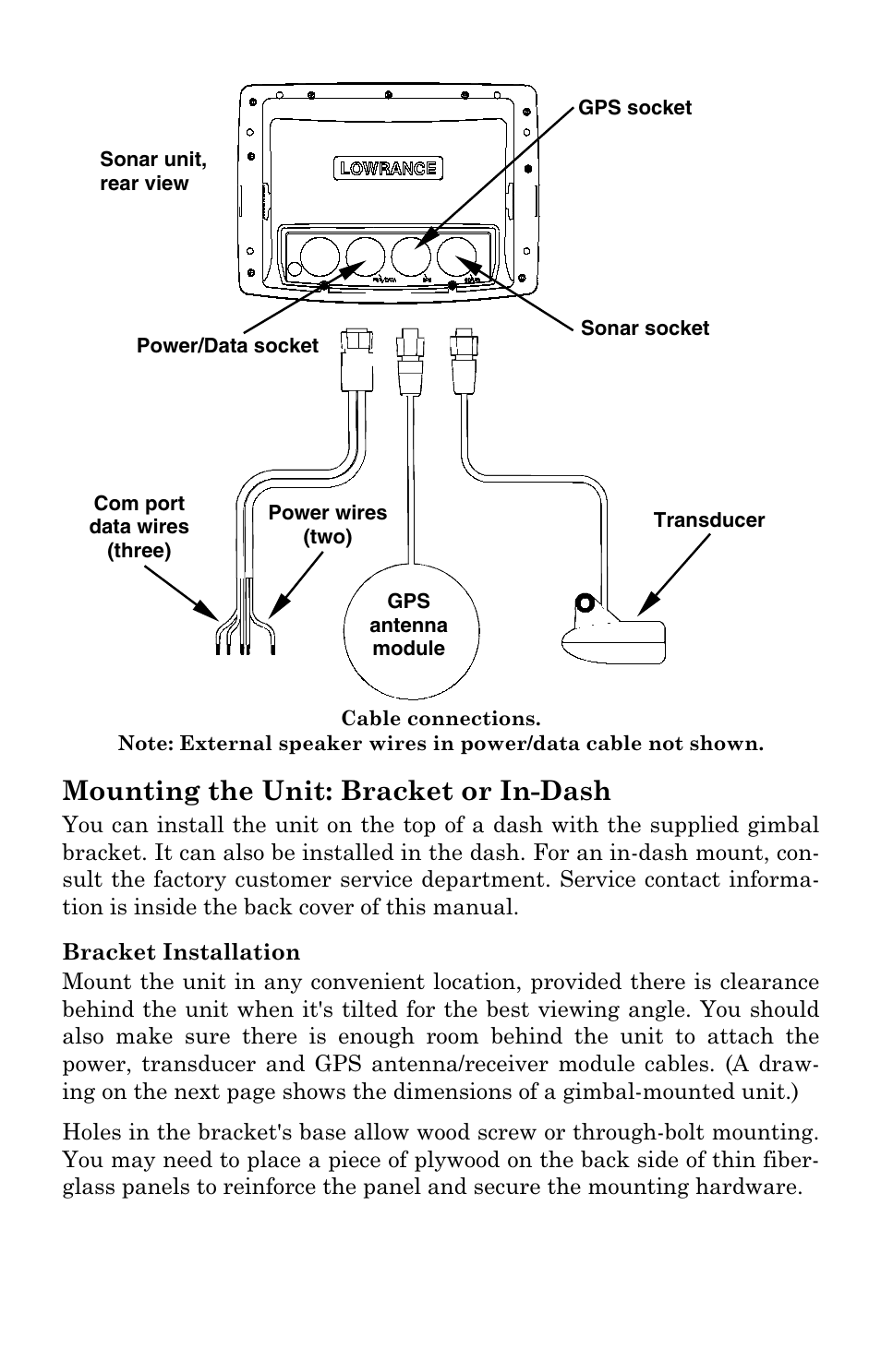 Mounting the unit: bracket or in-dash | Lowrance electronic LCX-104C User Manual | Page 41 / 200