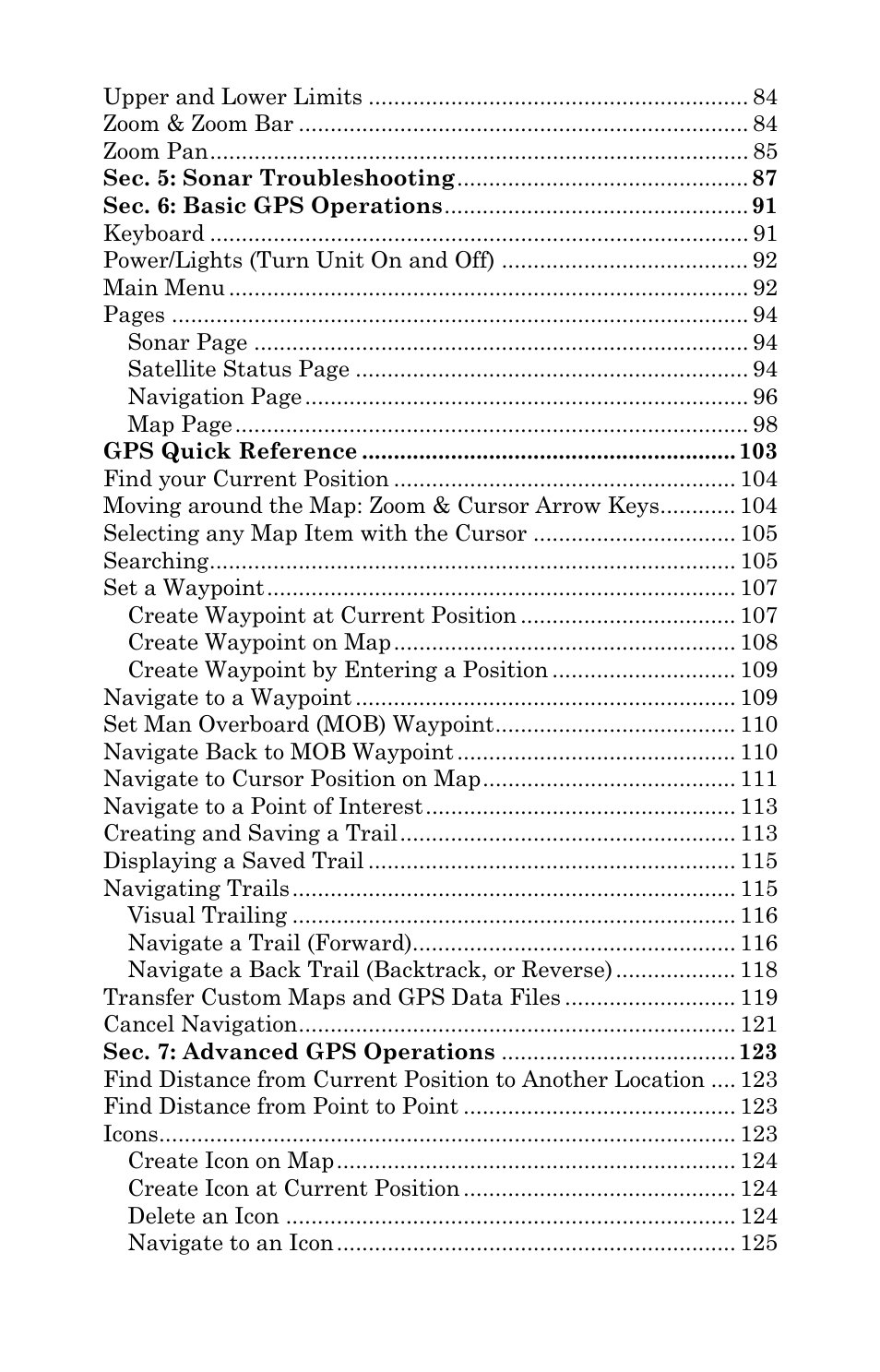 Lowrance electronic LCX-104C User Manual | Page 5 / 200