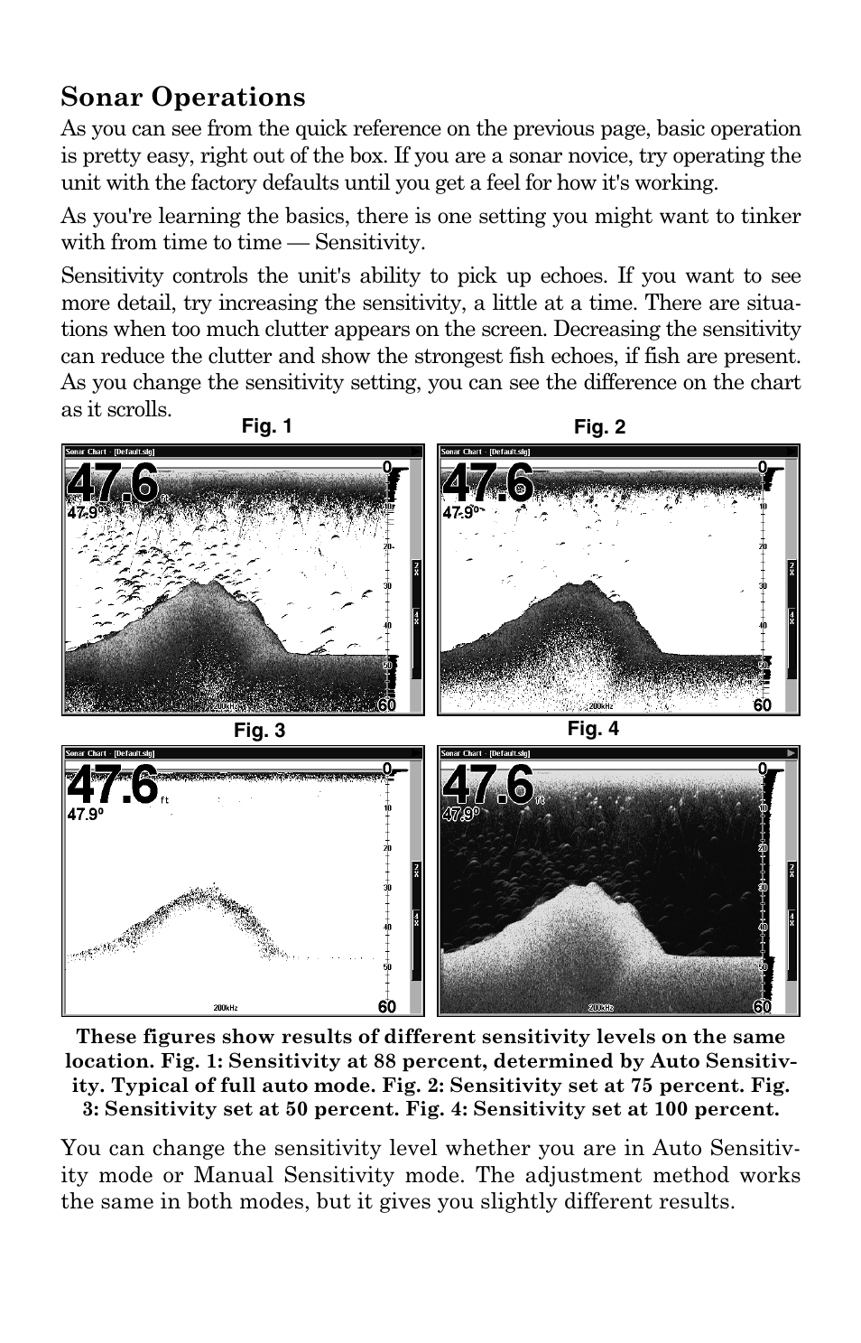 Sonar operations | Lowrance electronic LCX-104C User Manual | Page 56 / 200