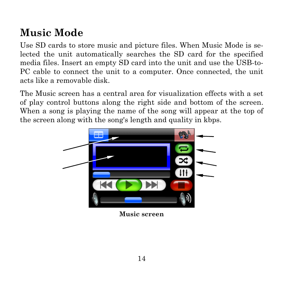 Music mode | Lowrance electronic Mapping GPS and Multimedia Player User Manual | Page 16 / 60