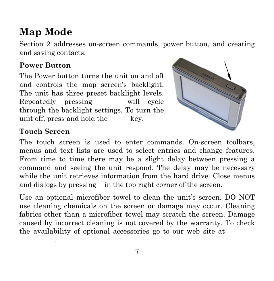 Map mode | Lowrance electronic Mapping GPS and Multimedia Player User Manual | Page 9 / 60