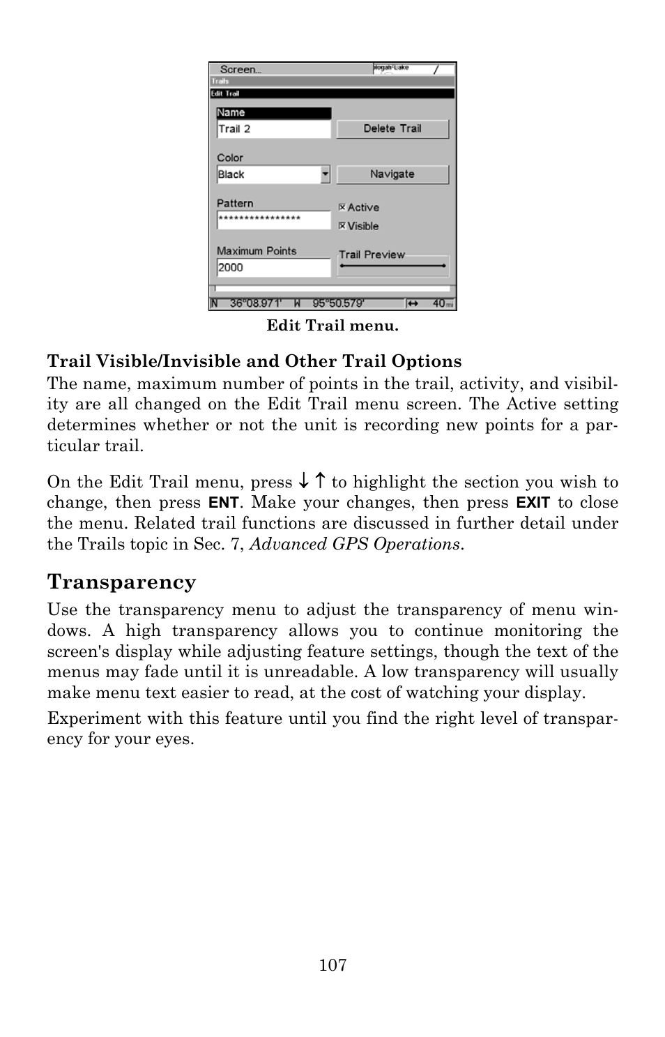 Transparency | Lowrance electronic Lowrance GlobalMap 5300C iGPS User Manual | Page 115 / 172