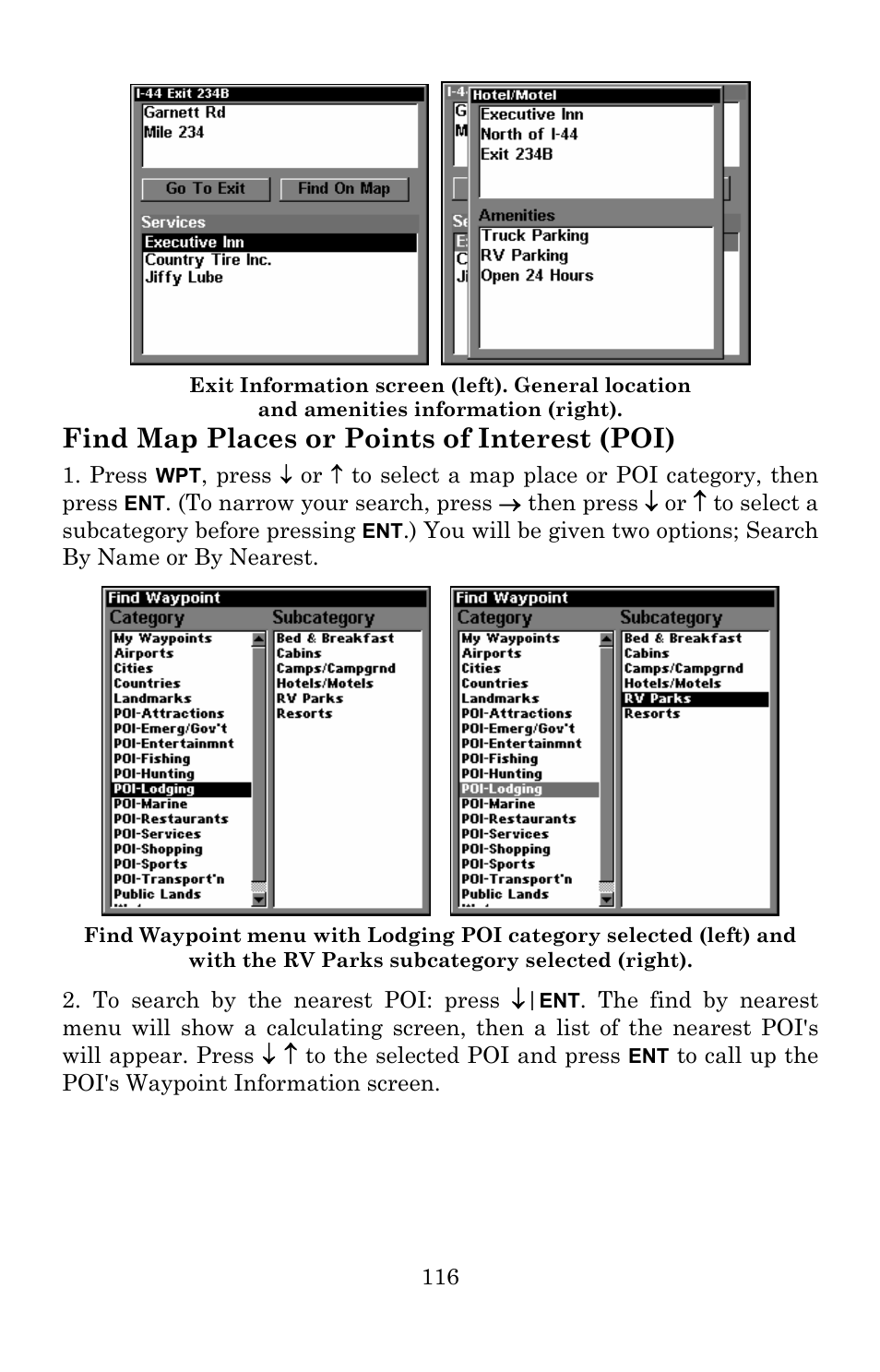 Find map places or points of interest (poi) | Lowrance electronic Lowrance GlobalMap 5300C iGPS User Manual | Page 124 / 172