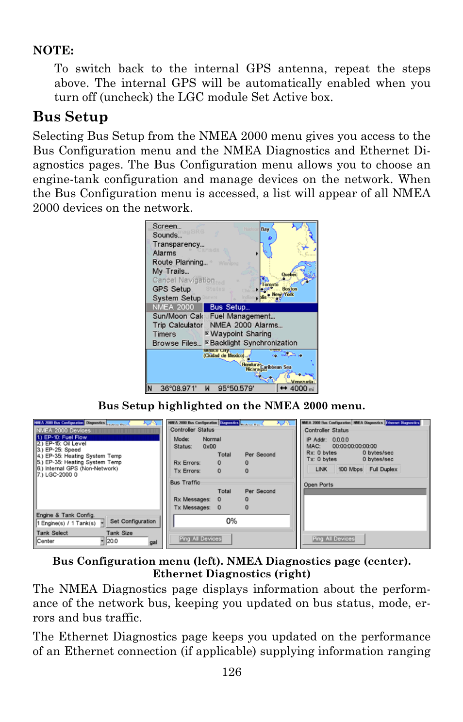 Bus setup | Lowrance electronic Lowrance GlobalMap 5300C iGPS User Manual | Page 134 / 172