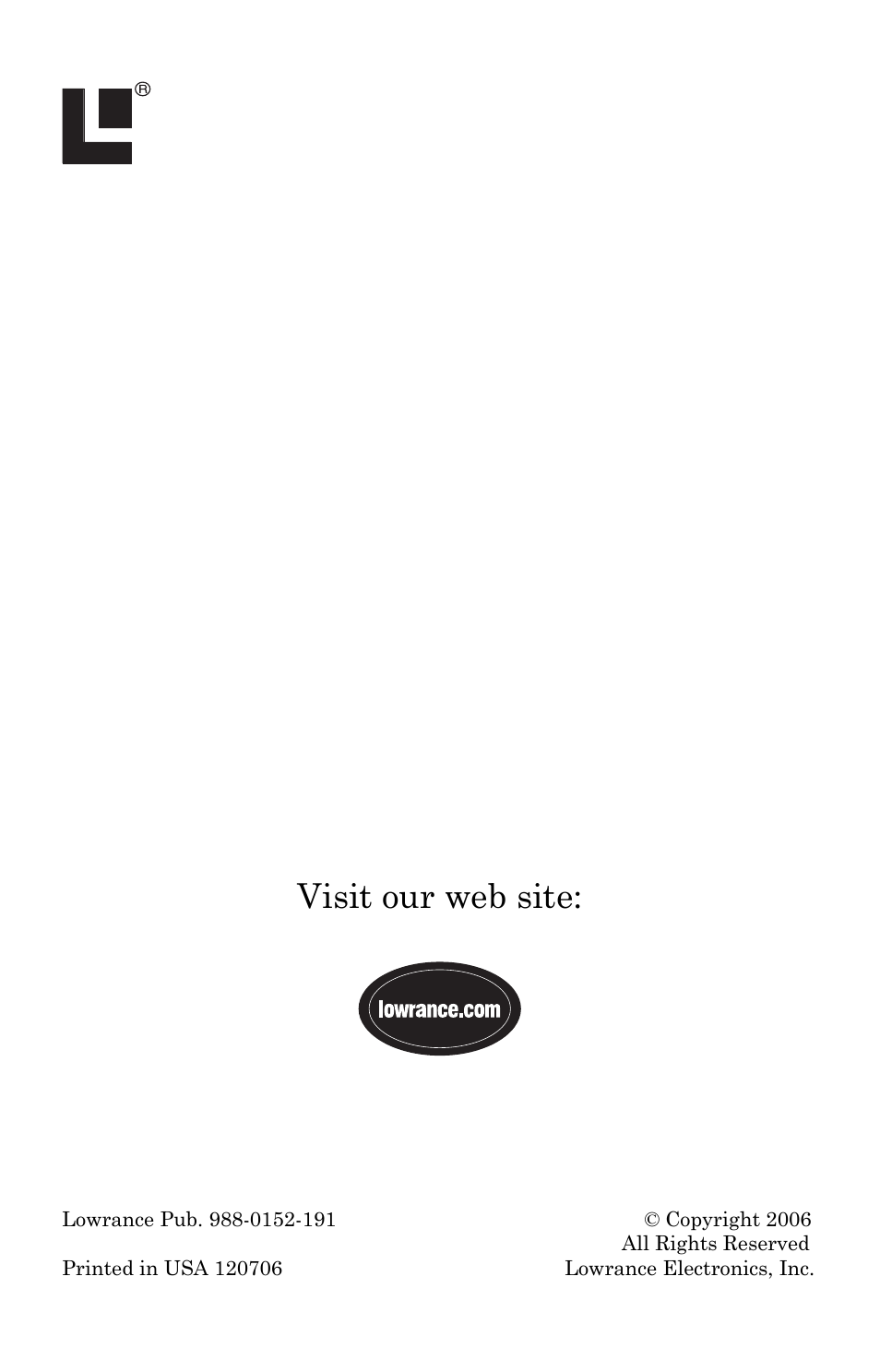 Visit our web site | Lowrance electronic Lowrance GlobalMap 5300C iGPS User Manual | Page 172 / 172