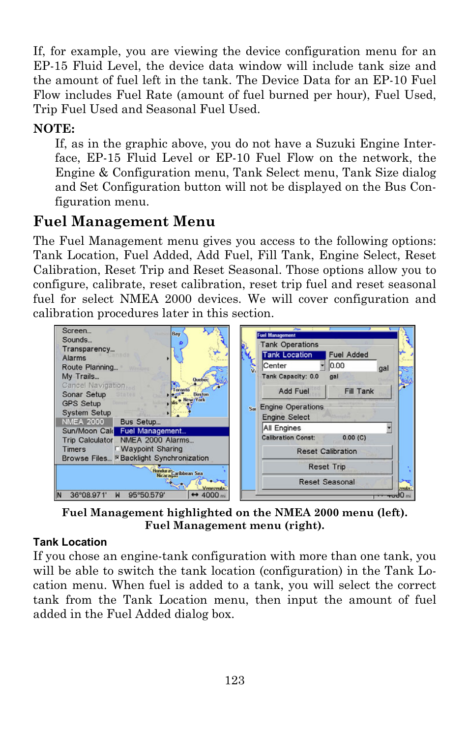 Fuel management menu | Lowrance electronic Lowrance GlobalMap 5200C User Manual | Page 129 / 164