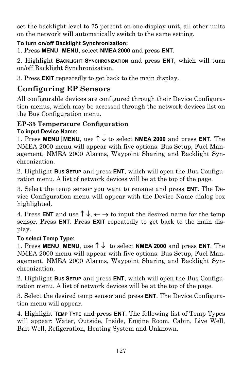 Configuring ep sensors | Lowrance electronic Lowrance GlobalMap 5200C User Manual | Page 133 / 164