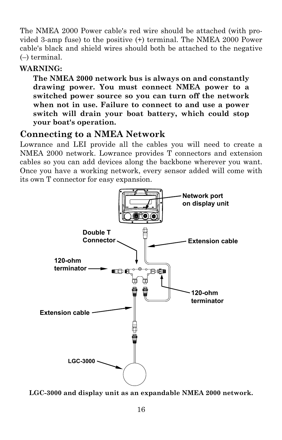 Connecting to a nmea network | Lowrance electronic Lowrance GlobalMap 5200C User Manual | Page 22 / 164