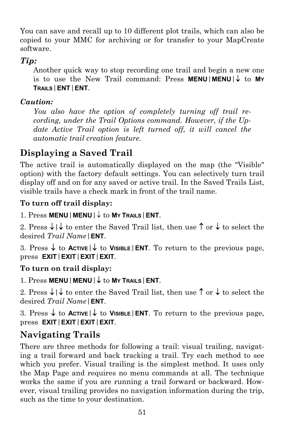 Displaying a saved trail, Navigating trails | Lowrance electronic Lowrance GlobalMap 5200C User Manual | Page 57 / 164