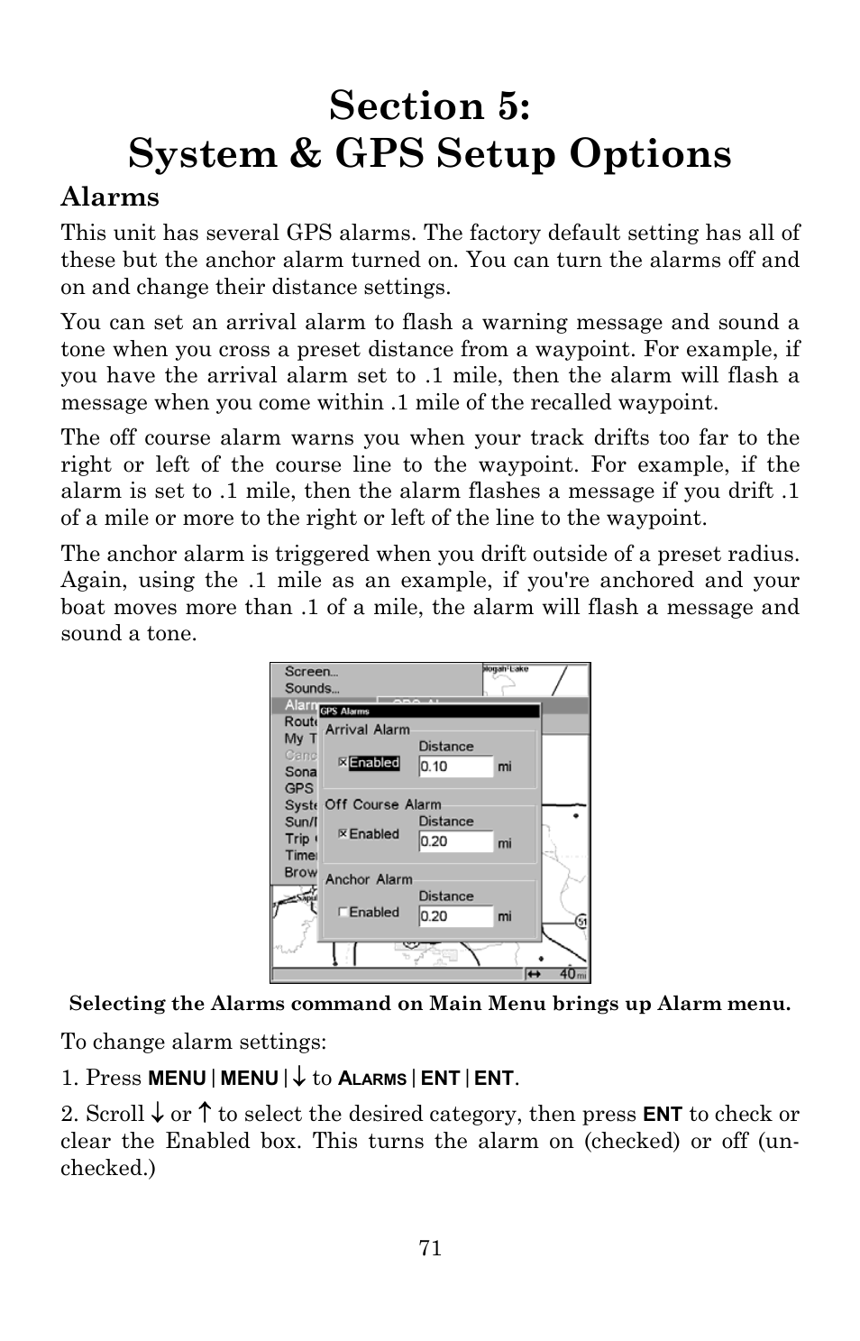 Alarms | Lowrance electronic Lowrance GlobalMap 5200C User Manual | Page 77 / 164