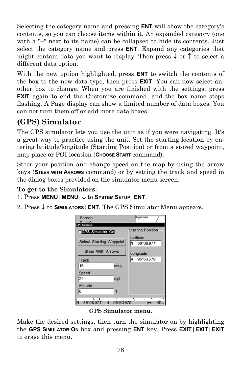 Gps) simulator | Lowrance electronic Lowrance GlobalMap 5200C User Manual | Page 84 / 164