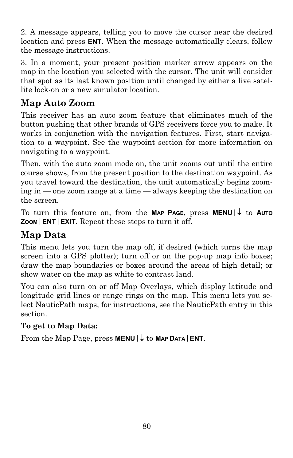 Map auto zoom, Map data | Lowrance electronic Lowrance GlobalMap 5200C User Manual | Page 86 / 164